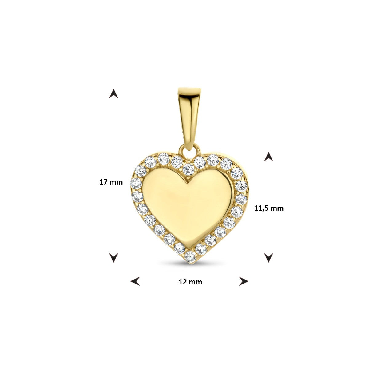Fantasy Collection Hanger hart zirkonia 14K geelgoud