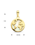 14K geelgoud hanger wereldbol parelmoer 4025997 - PansiteNederland.nl