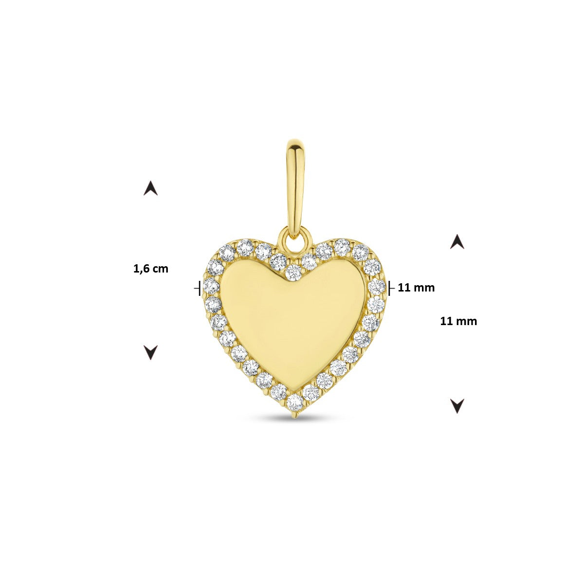 Fantasy Collection Hanger hart zirkonia 14K geelgoud