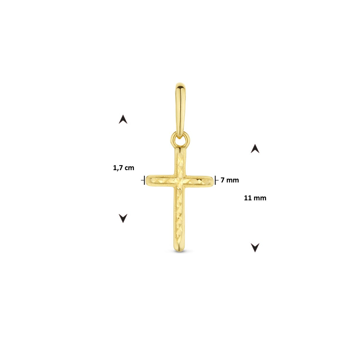 Fantasy Collection Hanger kruis gediamanteerd 14K geelgoud