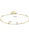 14K Geelgoud Armband Bolletjes Gediamanteerd 0,5 Mm 17 - 19 Cm 4026078 - PansiteNederland.nl