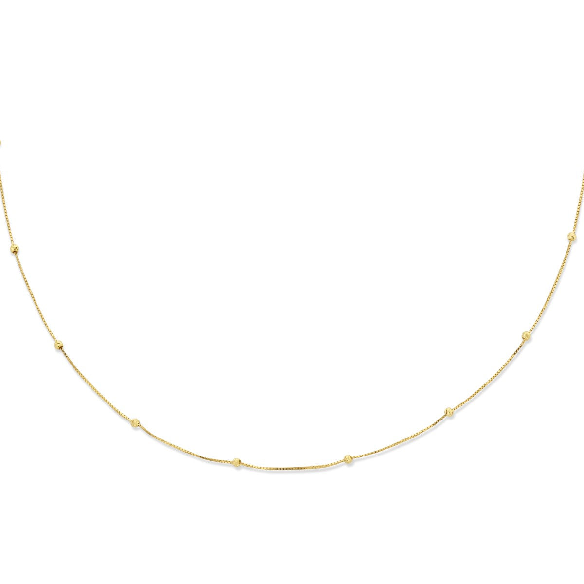 Fantasy Collection Collier bolletjes gediamanteerd 0,5 mm 42 - 45 cm 14K geelgoud