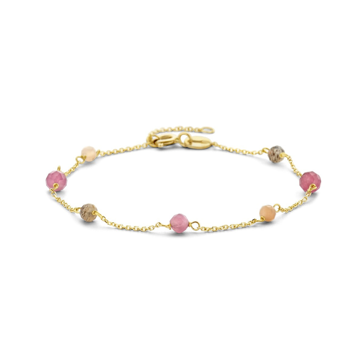 Fantasy Collection Armband toermalijn 16 - 18 cm 14K geelgoud