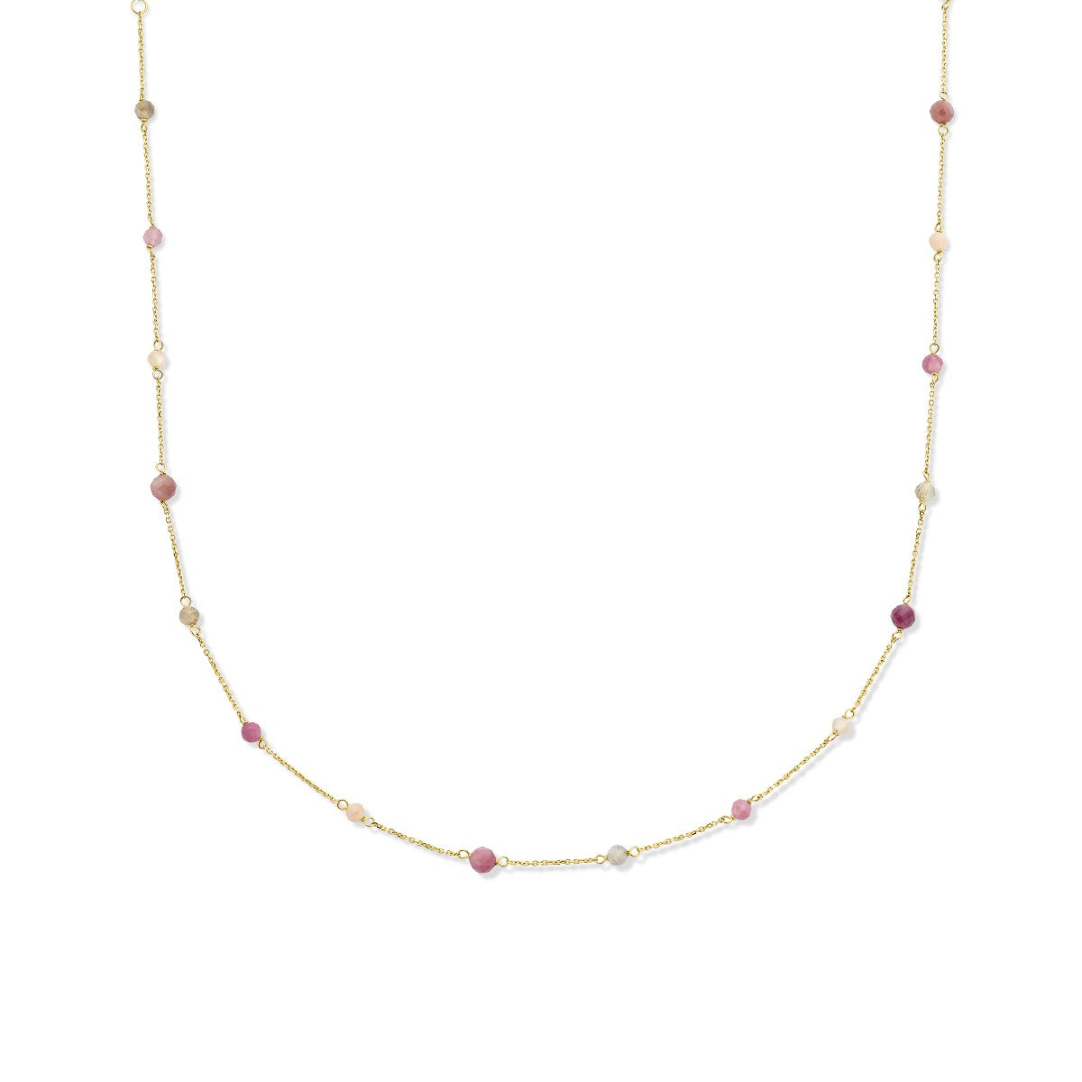 Fantasy Collection Collier toermalijn 40 - 42 - 44 cm 14K geelgoud
