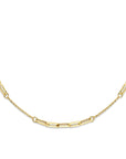 14K geelgoud combi-collier jasseron en paperclip 3,5 mm 42 + 2 cm 4026140 - PansiteNederland.nl