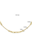 14K geelgoud combi-collier jasseron en paperclip 3,5 mm 42 + 2 cm 4026140 - PansiteNederland.nl