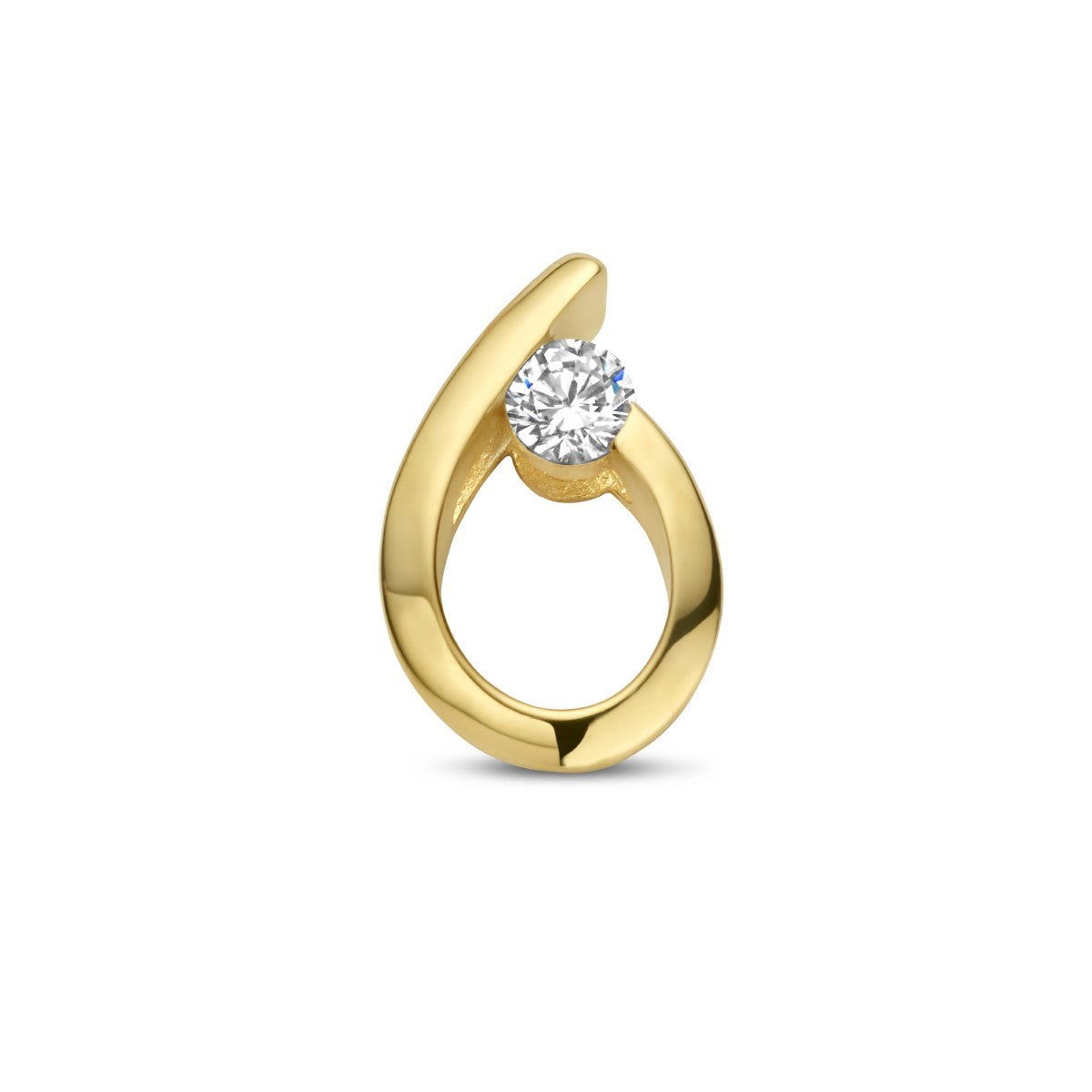 Fantasy Collection Hanger druppel zirkonia 13 mm 14K geelgoud