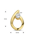 14K geelgoud hanger druppel zirkonia 4026146 - PansiteNederland.nl
