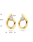 14K Geelgoud Oorknoppen Druppel Zirkonia 4026151 - PansiteNederland.nl