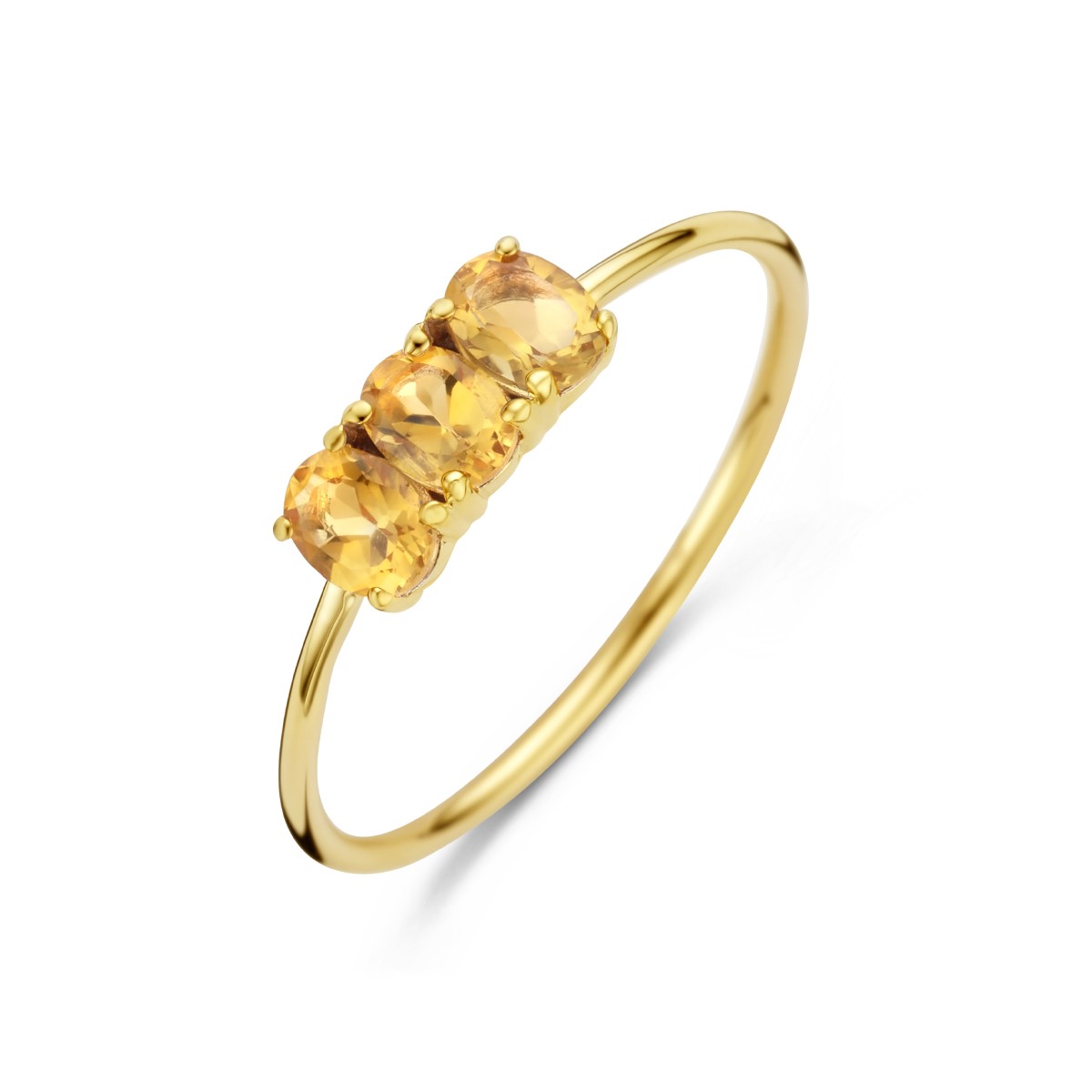 Ring trilogie citrien 14K geelgoud