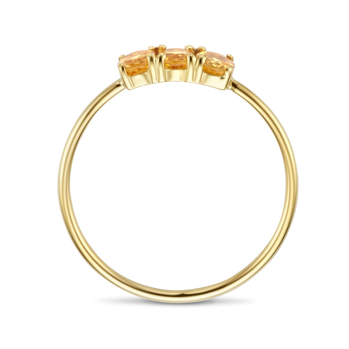 Ring trilogie citrien 14K geelgoud
