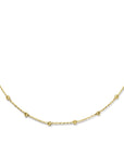 14K geelgoud collier bolletjes gediamanteerd 2,5 mm 40 - 42 - 44 cm 4026538 - PansiteNederland.nl