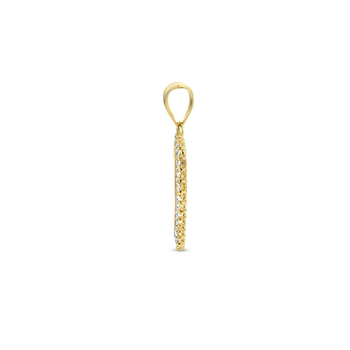 Fantasy Collection Graveerhanger hart zirkonia 14K geelgoud