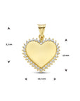 14K geelgoud graveerhanger hart zirkonia 4026648 - PansiteNederland.nl