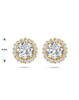 14K Geelgouden Oorknoppen zirkonia halo 4026679 - PansiteNederland.nl
