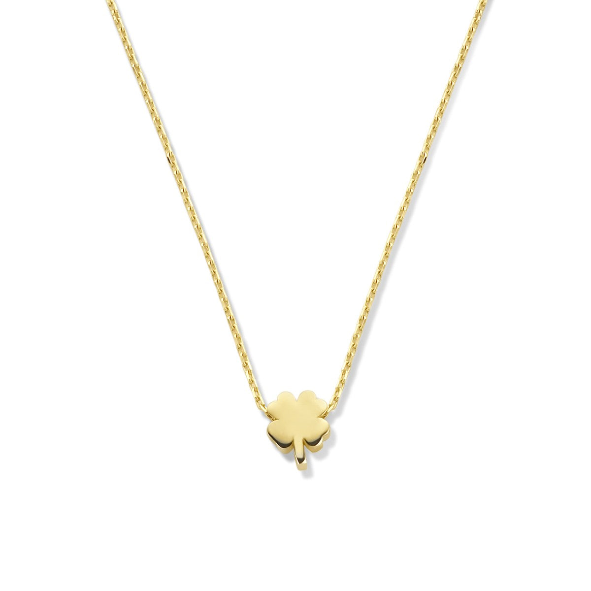 Fantasy Collection Collier klavertje 0,7 mm 42 - 45 cm 14K geelgoud