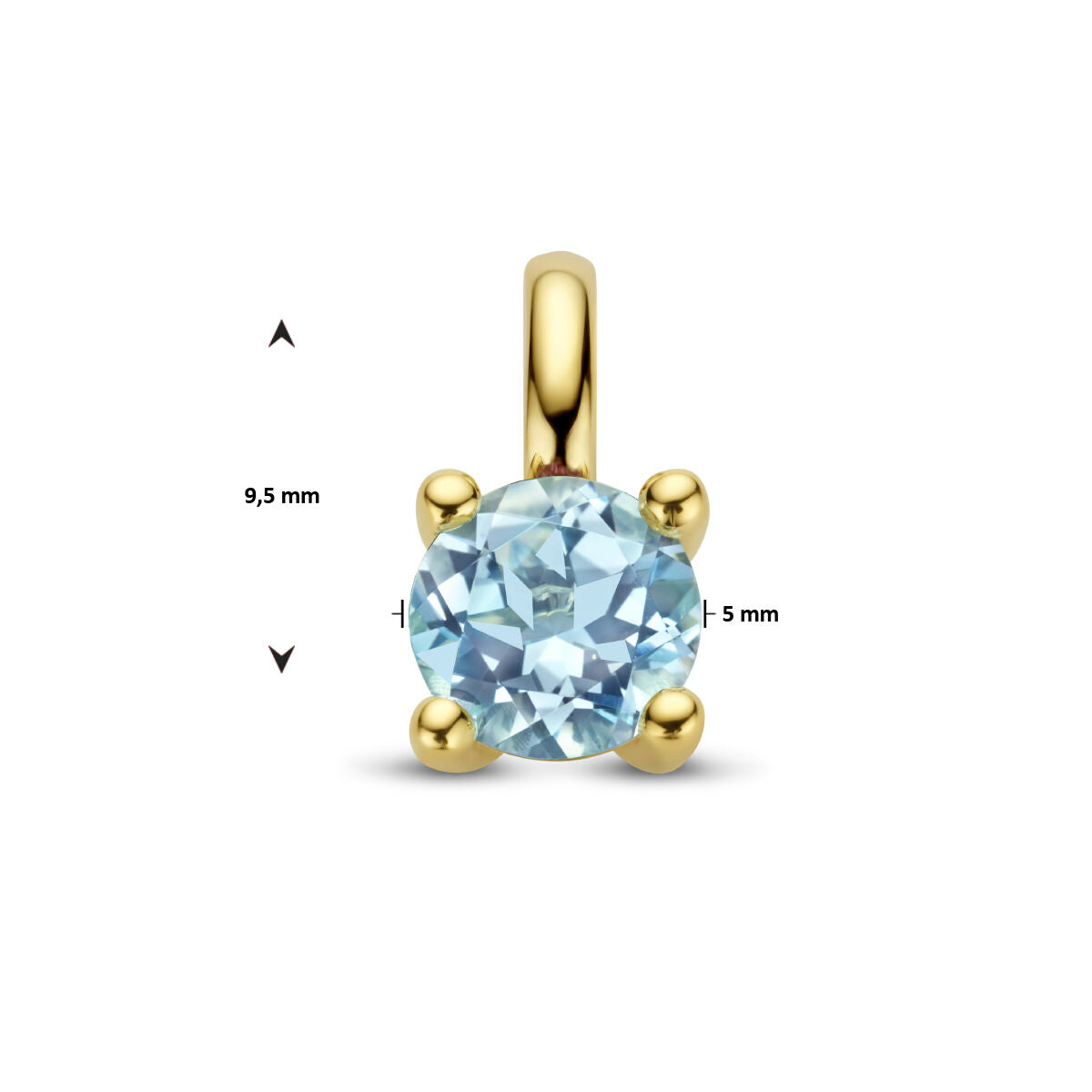 Fantasy Collection Hanger blauw topaas 14K geelgoud