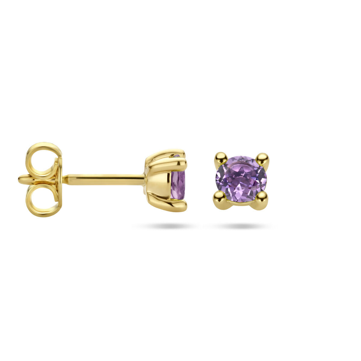 Fantasy Collection Oorbellen amethist 14K geelgoud