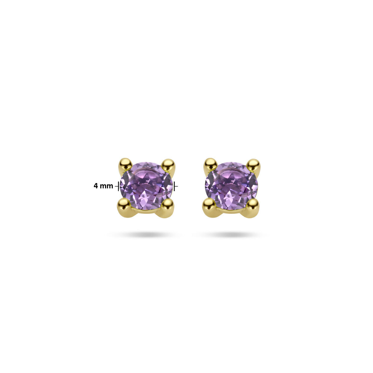 Fantasy Collection Oorbellen amethist 14K geelgoud