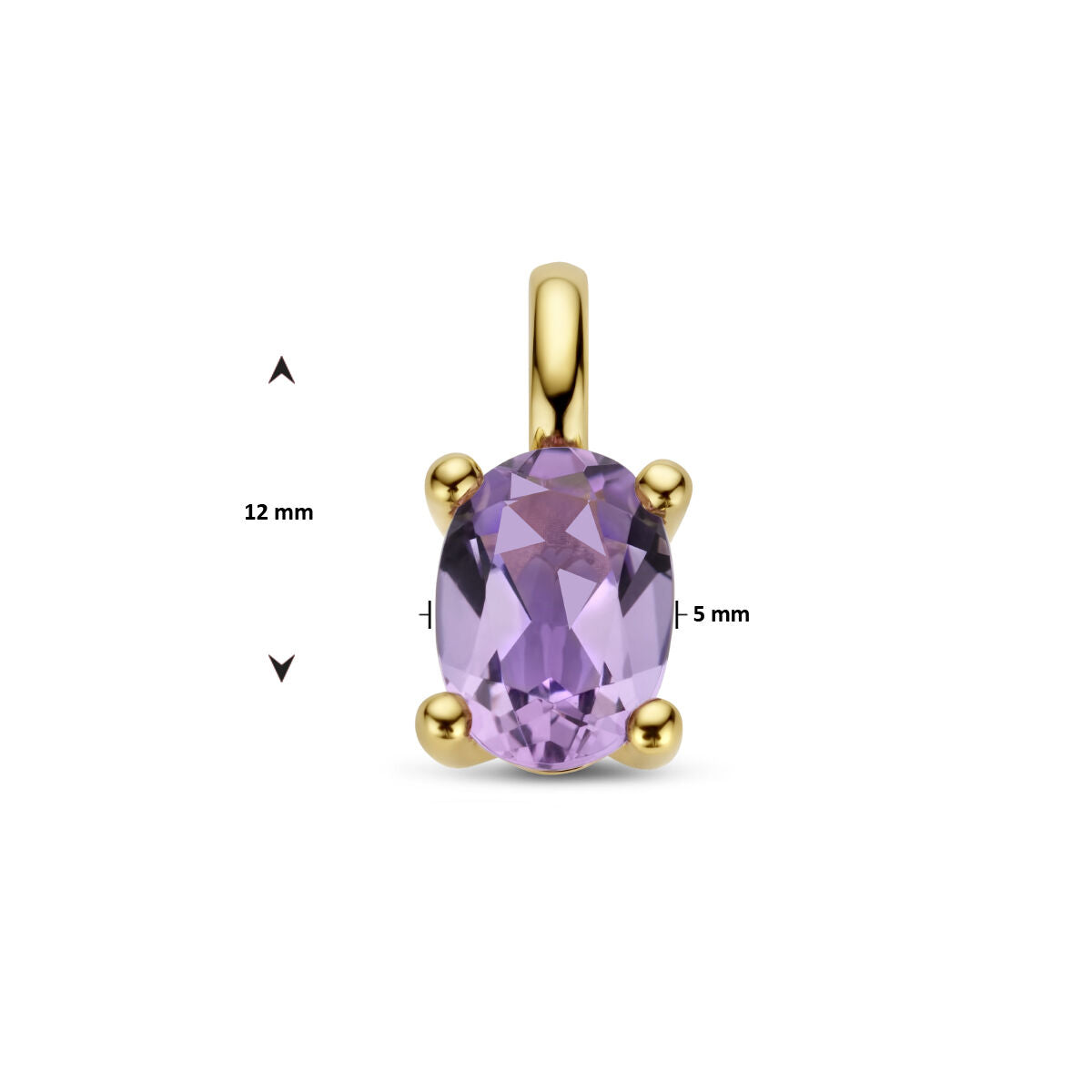 Fantasy Collection Hanger amethist 12 mm 14K geelgoud
