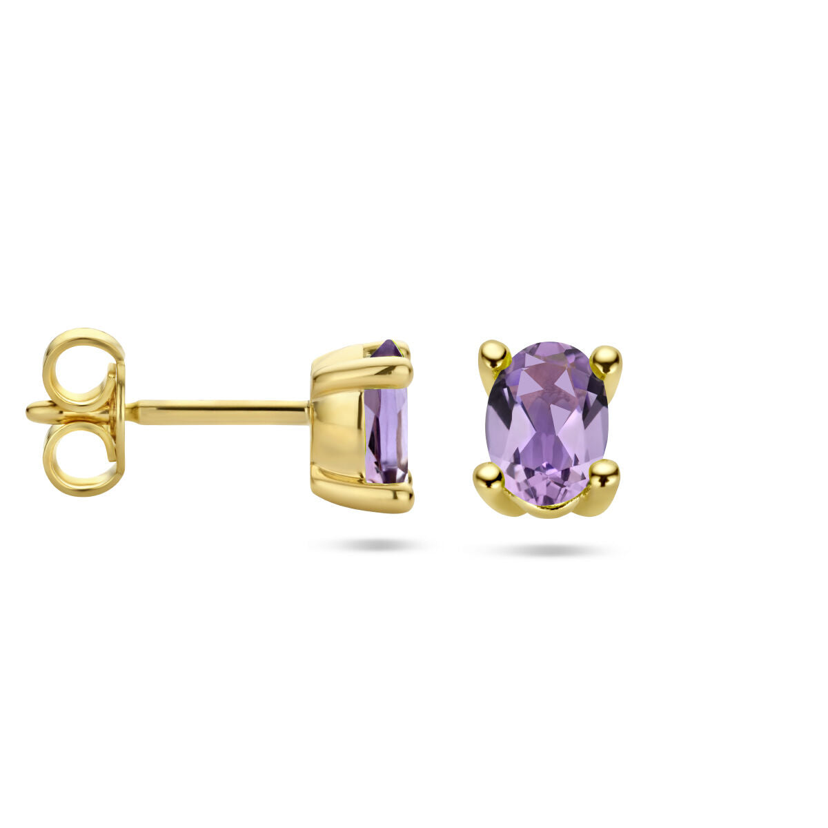 Fantasy Collection Oorbellen amethist 14K geelgoud