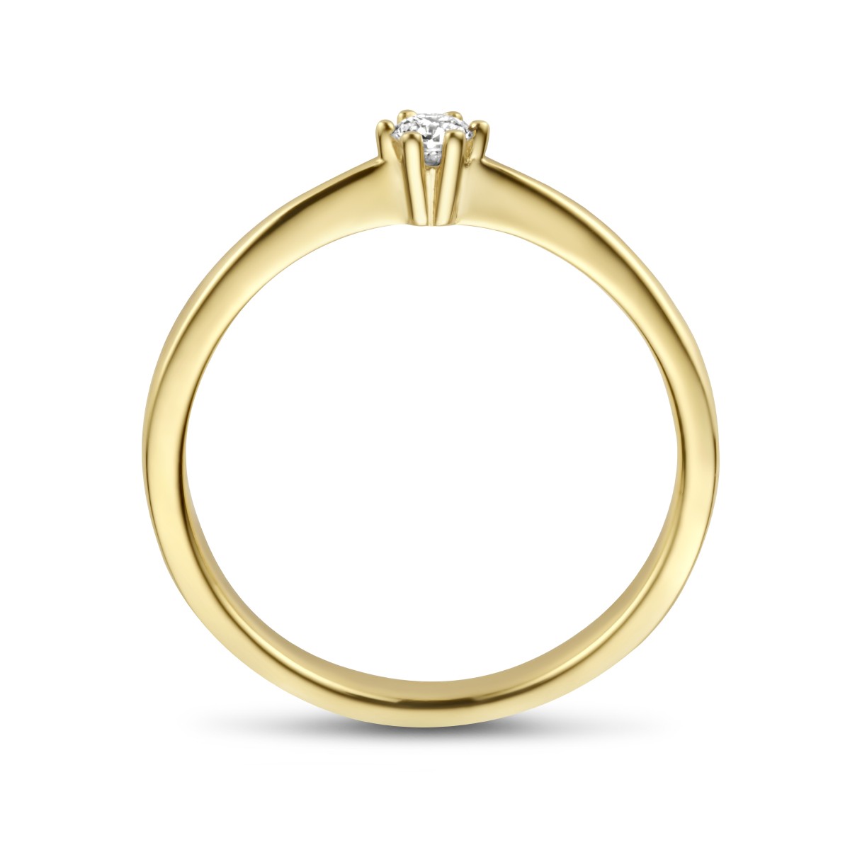 Aanzoeksring diamant 0.10ct h si 14K geelgoud 3 mm – 4026757