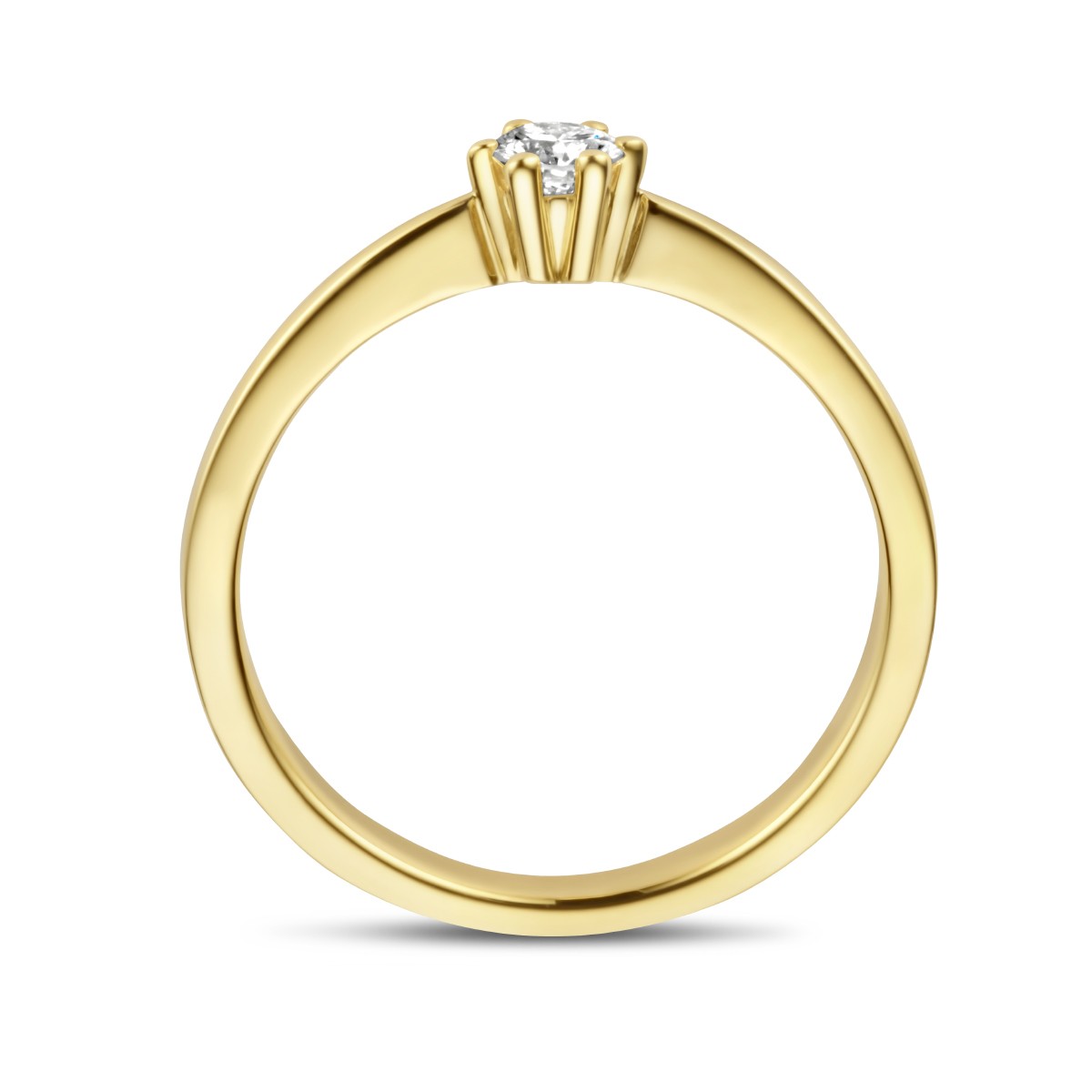 Aanzoeksring diamant 0.15ct h si 14K geelgoud 4 mm – 4026761