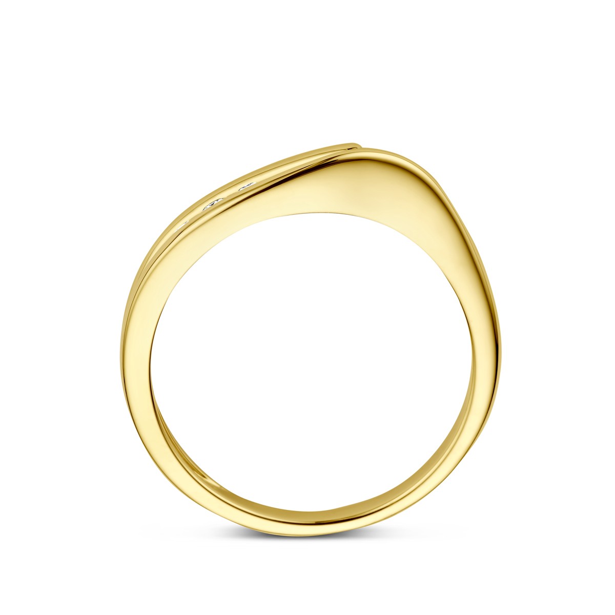 Ring trilogie diamant 0.10ct h si 14K geelgoud