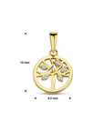 14K geelgoud hanger levensboom zirkonia 4026806 - PansiteNederland.nl