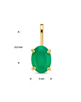14K geelgoud hanger groen agaat 4026969 - PansiteNederland.nl