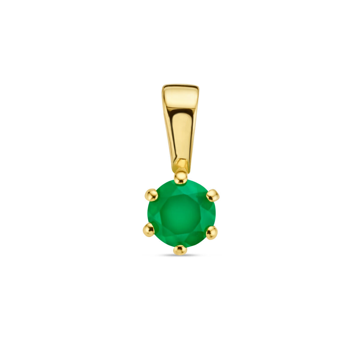 Fantasy Collection Hanger groen agaat 9,5 mm 14K geelgoud
