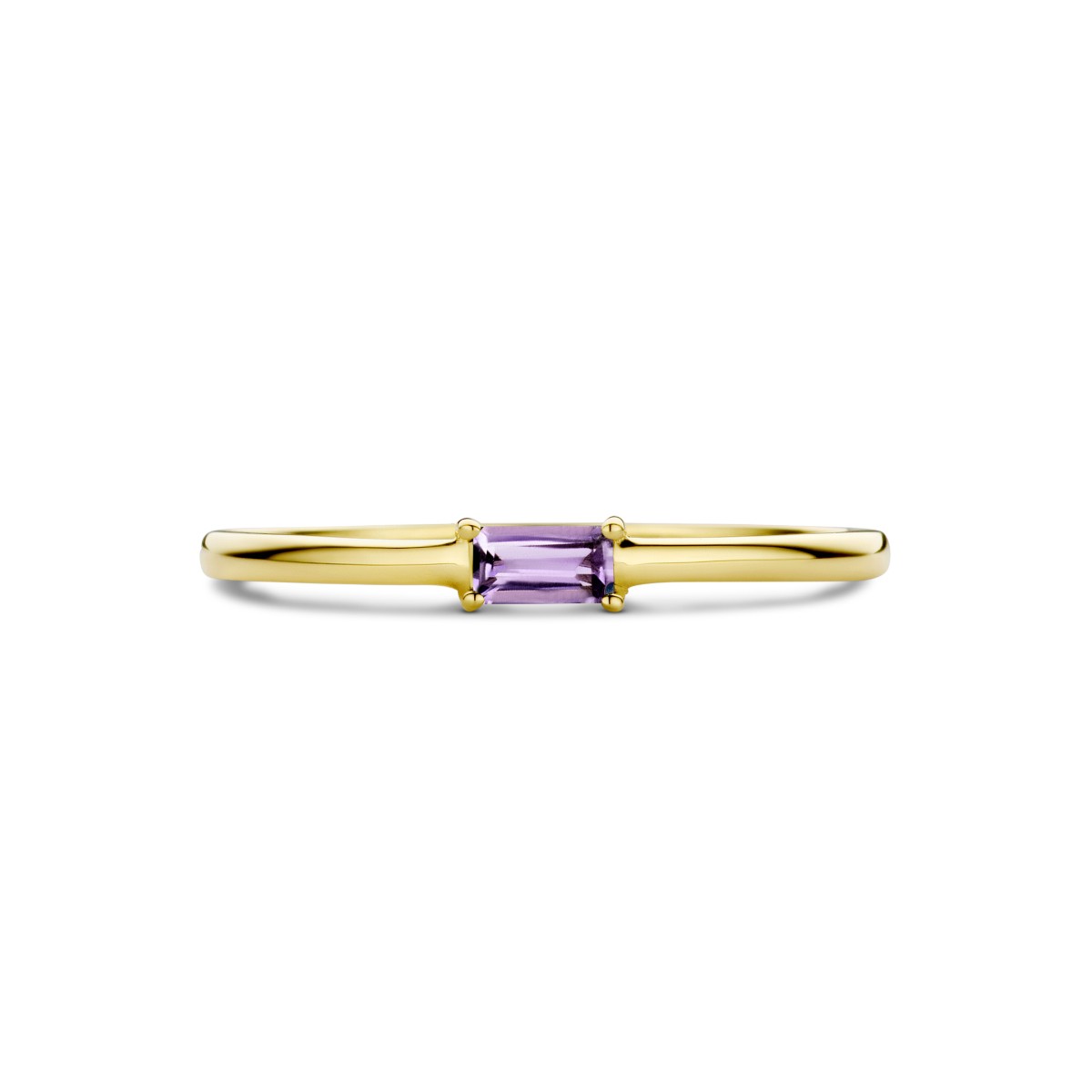 Ring met geboortesteen amethist juni 14K geelgoud