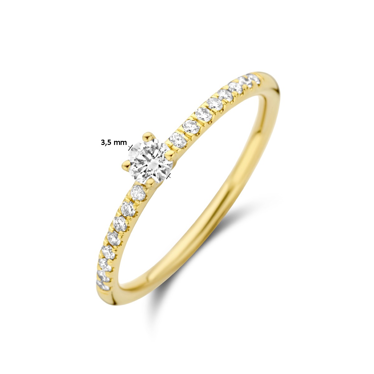 Aanzoeksring diamant 0.30ct h si 14K geelgoud