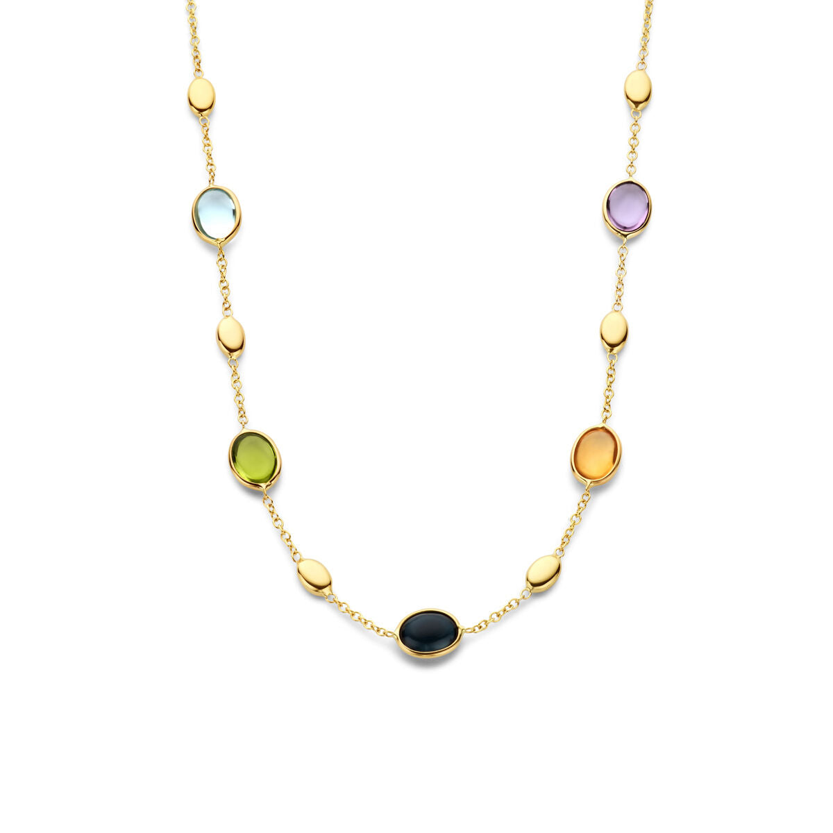 Fantasy Collection Collier natuurlijke kleurstenen 41 - 43 - 45 cm 14K geelgoud