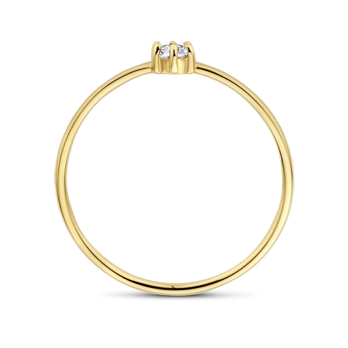 Ring met geboortesteen wit topaas april 14K geelgoud