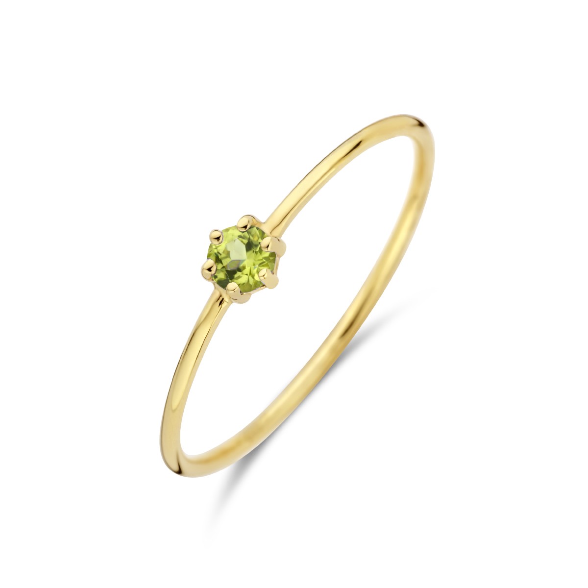 Ring met geboortesteen peridot augustus 14K geelgoud 4 mm – 4027657