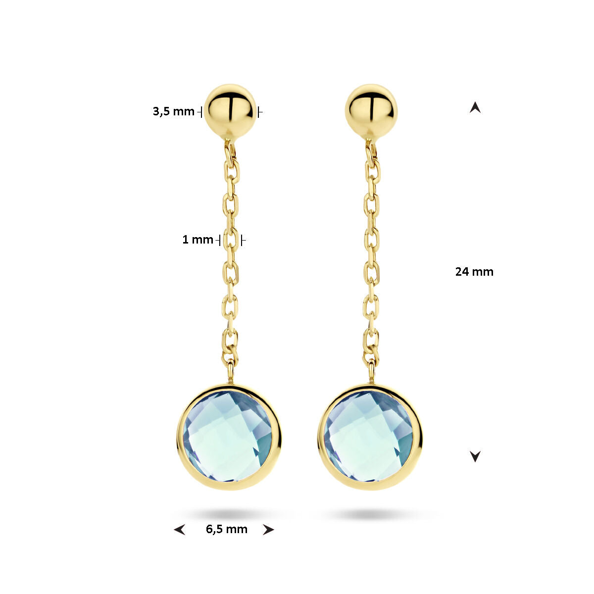 Fantasy Collection Hangende oorbellen topaas 14K geelgoud - PSN4027731