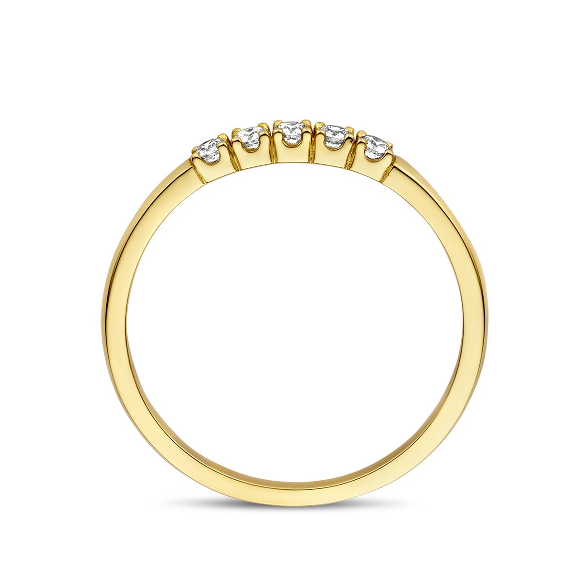 Memoire ring diamant 0.15ct h si 14K geelgoud
