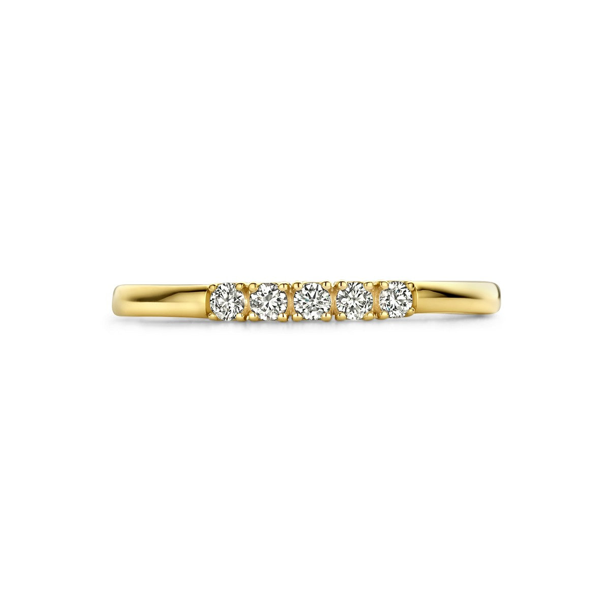Memoire ring diamant 0.15ct h si 14K geelgoud