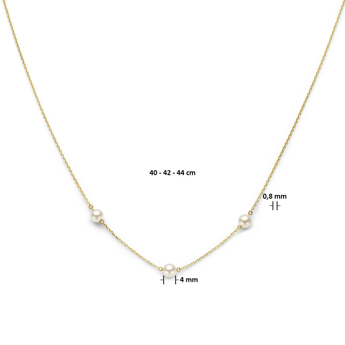 Fantasy Collection Collier parel 40 - 42 - 44 cm 14K geelgoud