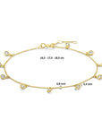 14K Geelgoud Armband Zirkonia 16,5 - 17,5 - 18,5 Mm 4027863 - PansiteNederland.nl