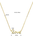 14K geelgoud collier love 40 - 42 - 44 cm 4027868 - PansiteNederland.nl