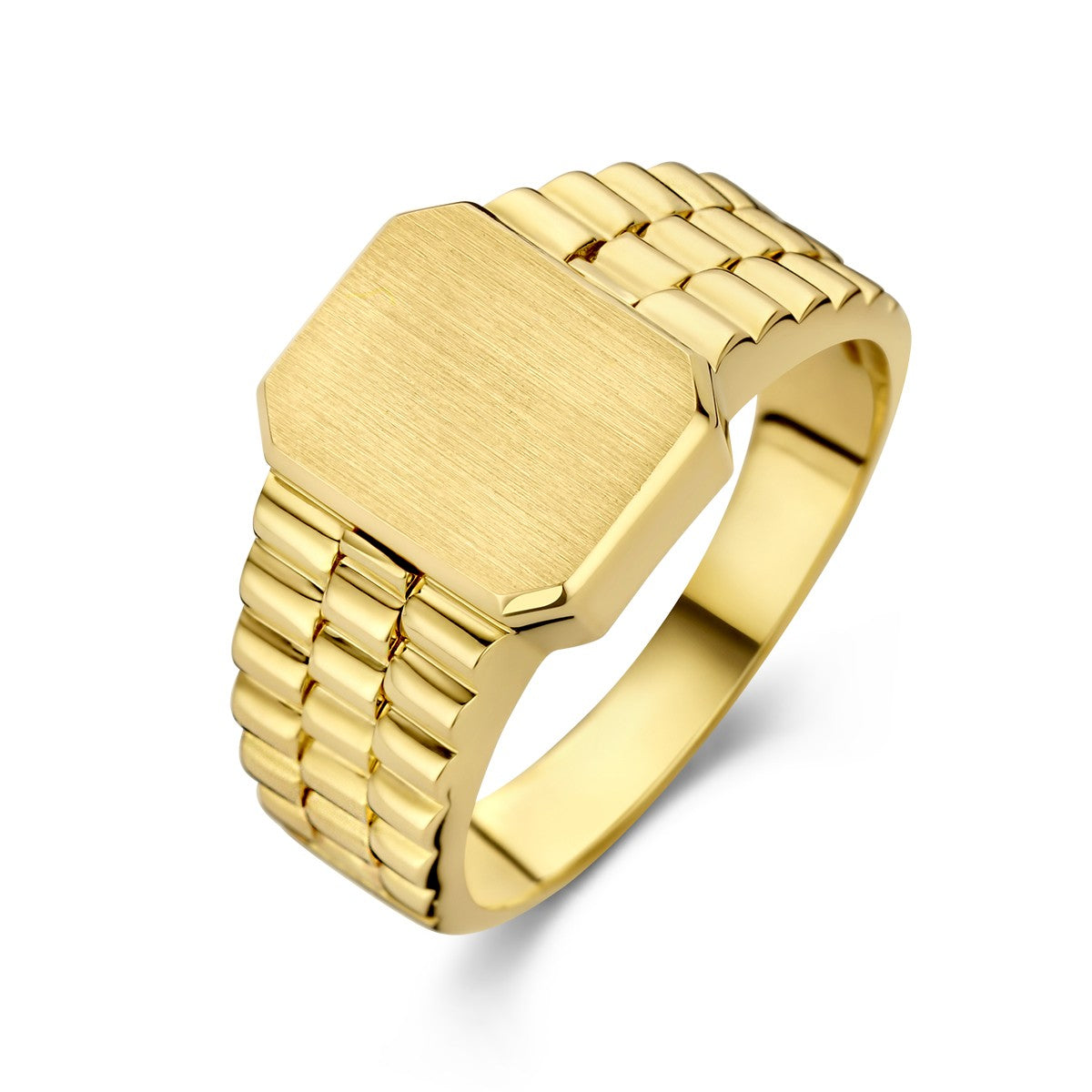 Fantasy Collection Graveerring gematteerd 14K geelgoud