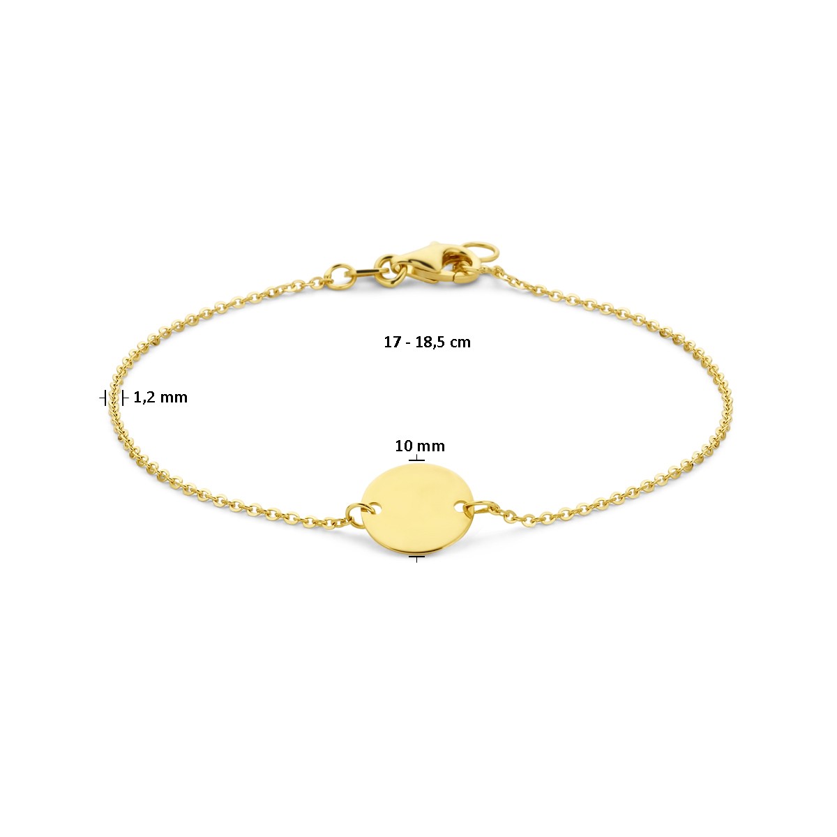 Armband cirkel 17 - 18,5 cm 14K geelgoud