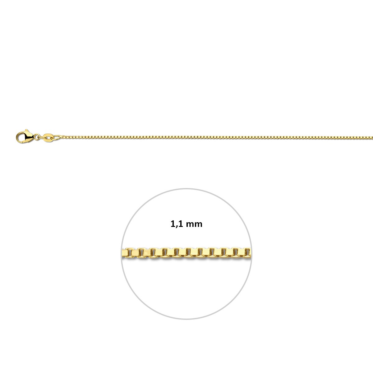 Armband venetiaans 1,1 mm 14K geelgoud