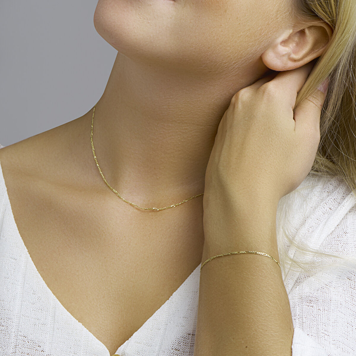 Fantasy Collection Armband figaro 1,5 mm 14K geelgoud