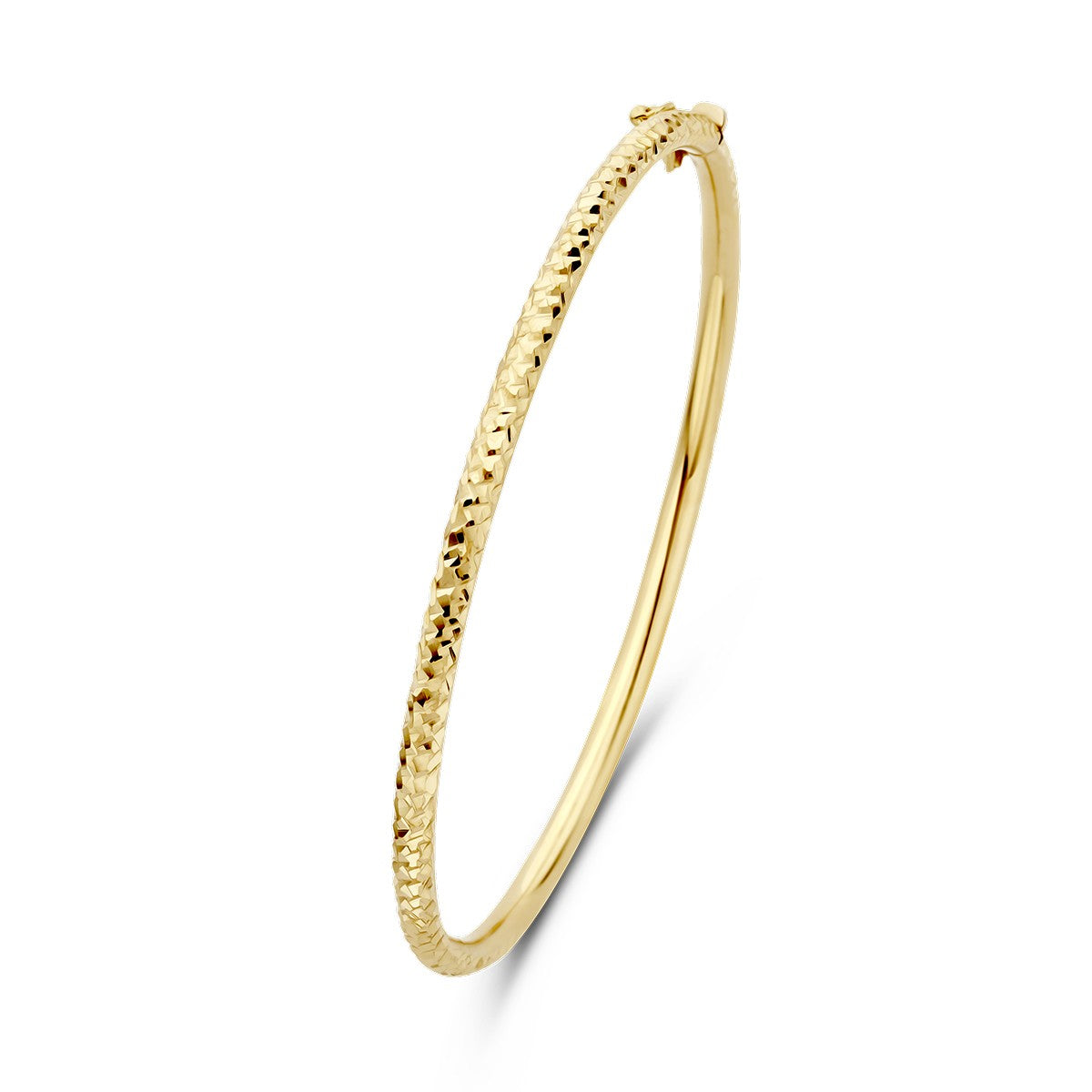 Fantasy Collection Bangle scharnier gediamanteerd 3,0 mm 60 mm 14K geelgoud