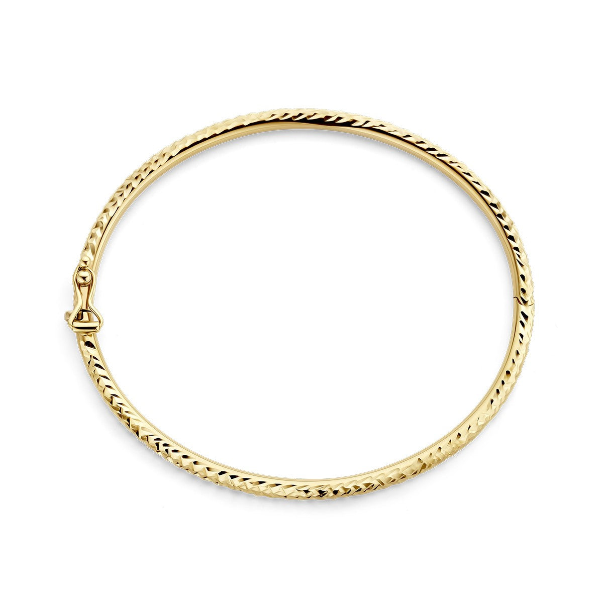 Fantasy Collection Bangle scharnier gediamanteerd 3,0 mm 60 mm 14K geelgoud