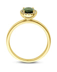 14K Geelgoud Ring Groen Toermalijn En Diamant 0.08Ct H Si Halo 4028447 - PansiteNederland.nl