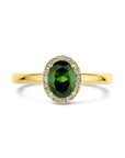 14K Geelgoud Ring Groen Toermalijn En Diamant 0.08Ct H Si Halo 4028447 - PansiteNederland.nl